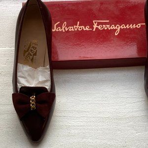 Salvatore Ferragamo Bordeaux Calf/Suede Pumps